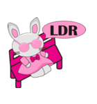 The pink rabbit is friendly（個別スタンプ：12）