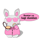 The pink rabbit is friendly（個別スタンプ：13）