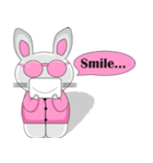 The pink rabbit is friendly（個別スタンプ：14）