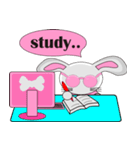 The pink rabbit is friendly（個別スタンプ：15）
