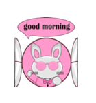 The pink rabbit is friendly（個別スタンプ：17）