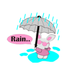 The pink rabbit is friendly（個別スタンプ：19）