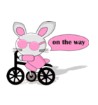 The pink rabbit is friendly（個別スタンプ：20）
