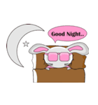 The pink rabbit is friendly（個別スタンプ：21）