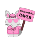 The pink rabbit is friendly（個別スタンプ：26）