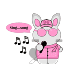 The pink rabbit is friendly（個別スタンプ：27）