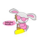 The pink rabbit is friendly（個別スタンプ：28）