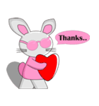 The pink rabbit is friendly（個別スタンプ：31）