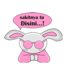 The pink rabbit is friendly（個別スタンプ：32）