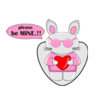 The pink rabbit is friendly（個別スタンプ：35）