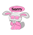 The pink rabbit is friendly（個別スタンプ：36）