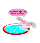 The pink rabbit is friendly（個別スタンプ：37）