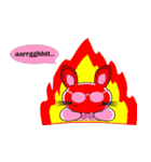 The pink rabbit is friendly（個別スタンプ：40）