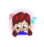 二つ結び＆おかっぱ女子（個別スタンプ：1）