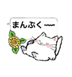 吹き出しスタンプ 猫と花（個別スタンプ：3）