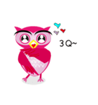 pink pink Owl（個別スタンプ：6）
