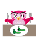 pink pink Owl（個別スタンプ：21）