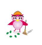 pink pink Owl（個別スタンプ：30）