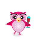 pink pink Owl（個別スタンプ：34）