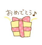 ふわふわな女の子と動物のスタンプ。（個別スタンプ：8）