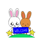 Cute Rabbit enjoy life（個別スタンプ：1）