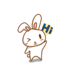 black and white cute bunny（個別スタンプ：7）