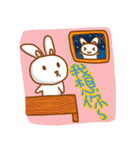 black and white cute bunny（個別スタンプ：28）