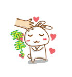 black and white cute bunny（個別スタンプ：39）