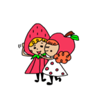 Apple and Strawberry girls（個別スタンプ：37）