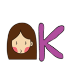 girl with cat（個別スタンプ：6）