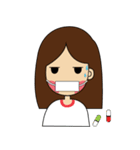 girl with cat（個別スタンプ：10）