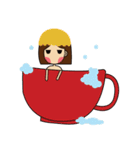 girl with cat（個別スタンプ：12）