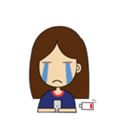 girl with cat（個別スタンプ：13）