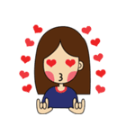 girl with cat（個別スタンプ：15）