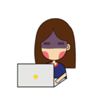 girl with cat（個別スタンプ：16）