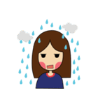 girl with cat（個別スタンプ：18）
