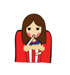 girl with cat（個別スタンプ：19）