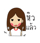 girl with cat（個別スタンプ：21）