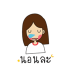 girl with cat（個別スタンプ：30）