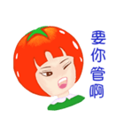 Tomato playful girl ( 4 )（個別スタンプ：4）