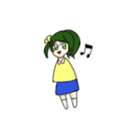 女の子と変な生き物たち（個別スタンプ：1）