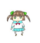 女の子と変な生き物たち（個別スタンプ：4）