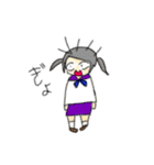 女の子と変な生き物たち（個別スタンプ：5）