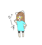 女の子と変な生き物たち（個別スタンプ：6）