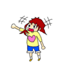女の子と変な生き物たち（個別スタンプ：7）
