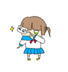 女の子と変な生き物たち（個別スタンプ：14）