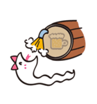 幸せを呼ぶ白ヘビちゃん（個別スタンプ：4）