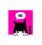 Black cat Cute Girl（個別スタンプ：1）