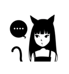 Black cat Cute Girl（個別スタンプ：29）