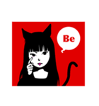 Black cat Cute Girl（個別スタンプ：33）